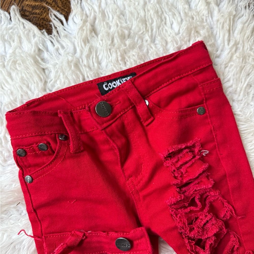 Distressed Red Jeans - Picture 5 of 7